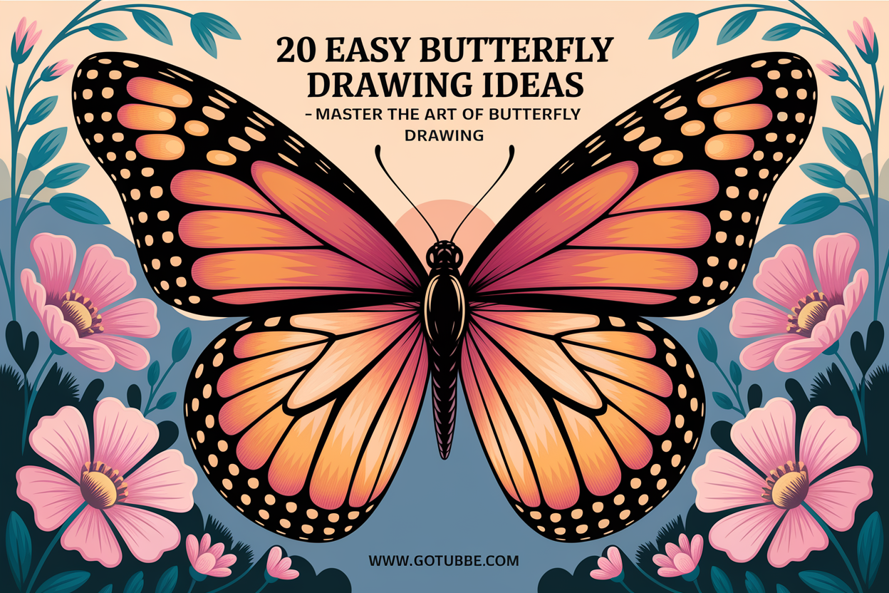 20 Easy Butterfly Drawing Ideas – Master the Art of Butterfly Drawing