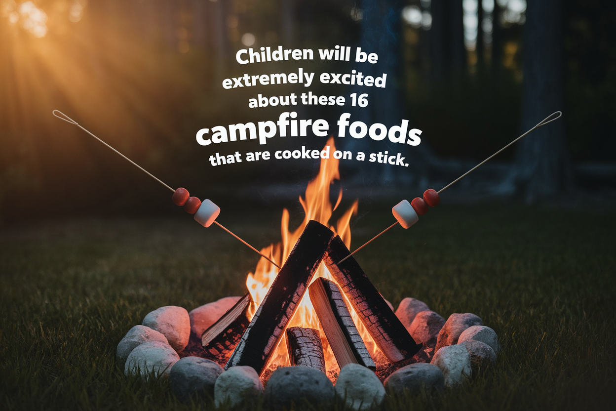 Children will be extremely excited about these 16 campfire foods that are cooked on a stick.