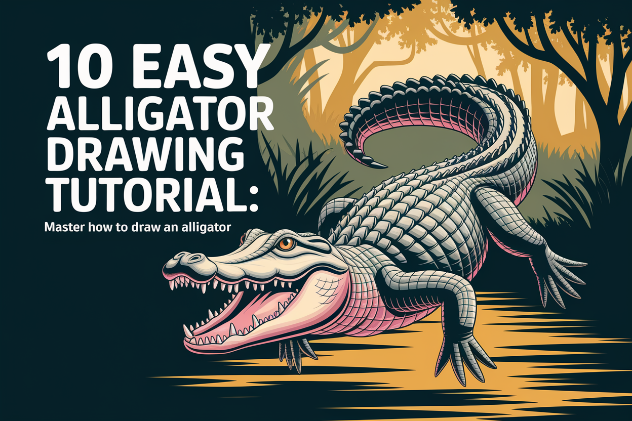 10 Easy Alligator Drawing Tutorial: Master How to Draw an Alligator
