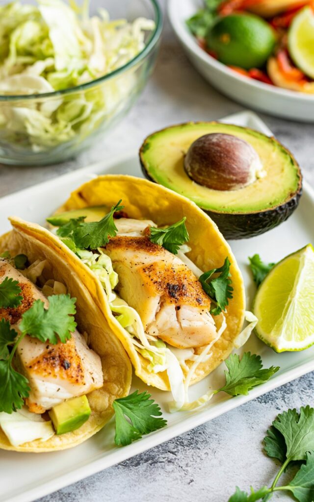 Grilled Cedar Planked Halibut Tacos with Creamy Citrus Slaw 🌮🔥