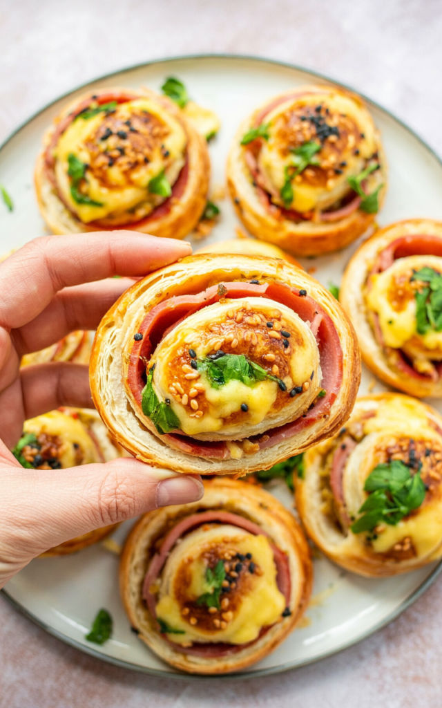 Easy Crescent Roll Ham and Cheese Pinwheels – Perfect Party Snack!