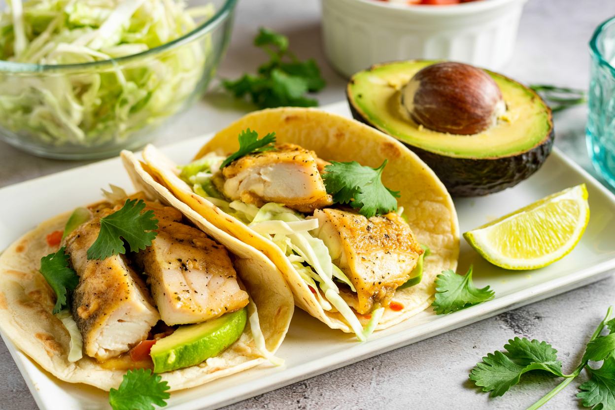 Grilled Cedar Planked Halibut Tacos with Creamy Citrus Slaw 🌮🔥