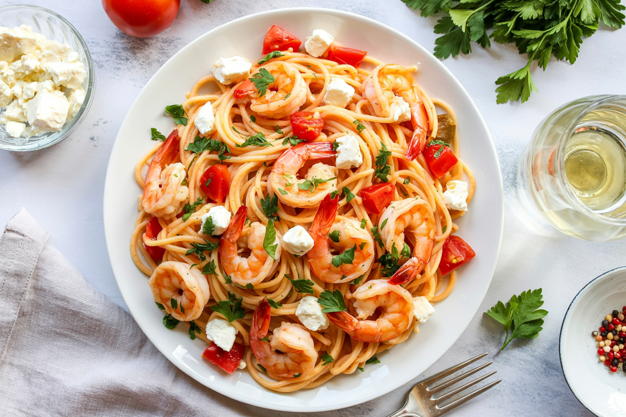 Greek Shrimp Pasta – A Fresh and Flavorful Mediterranean-Inspired Recipe