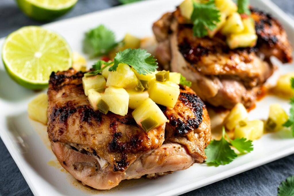 Chili Rubbed Pork Chops with Grilled Pineapple Salsa 🌶️🍍 – Sweet, Spicy & Grill-Perfect