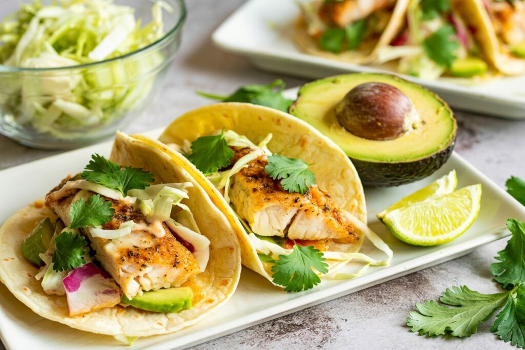 Grilled Cedar Planked Halibut Tacos with Creamy Citrus Slaw 🌮🔥