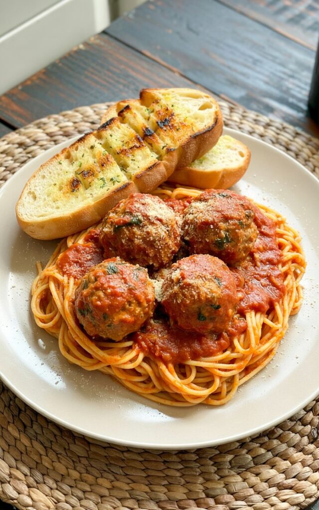 Garlic Bread Meatballs in Marinara Sauce 🍝 – Comfort Food Just Got Better