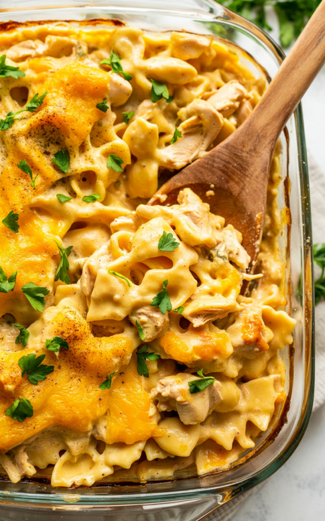 Creamy Lemon Chicken Pasta Bake – Zesty, Cheesy Comfort in a Dish