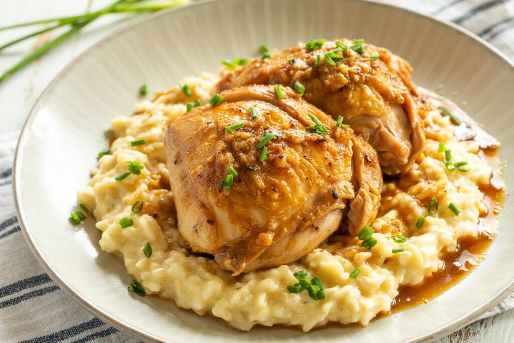 Slow Cooker Garlic Chicken โ Fall-Off-the-Bone Comfort Food with Big Flavor