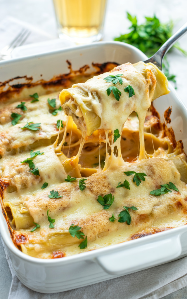 Chicken Manicotti Alfredo – A Creamy and Hearty Pasta Dish Perfect for Any Occasion