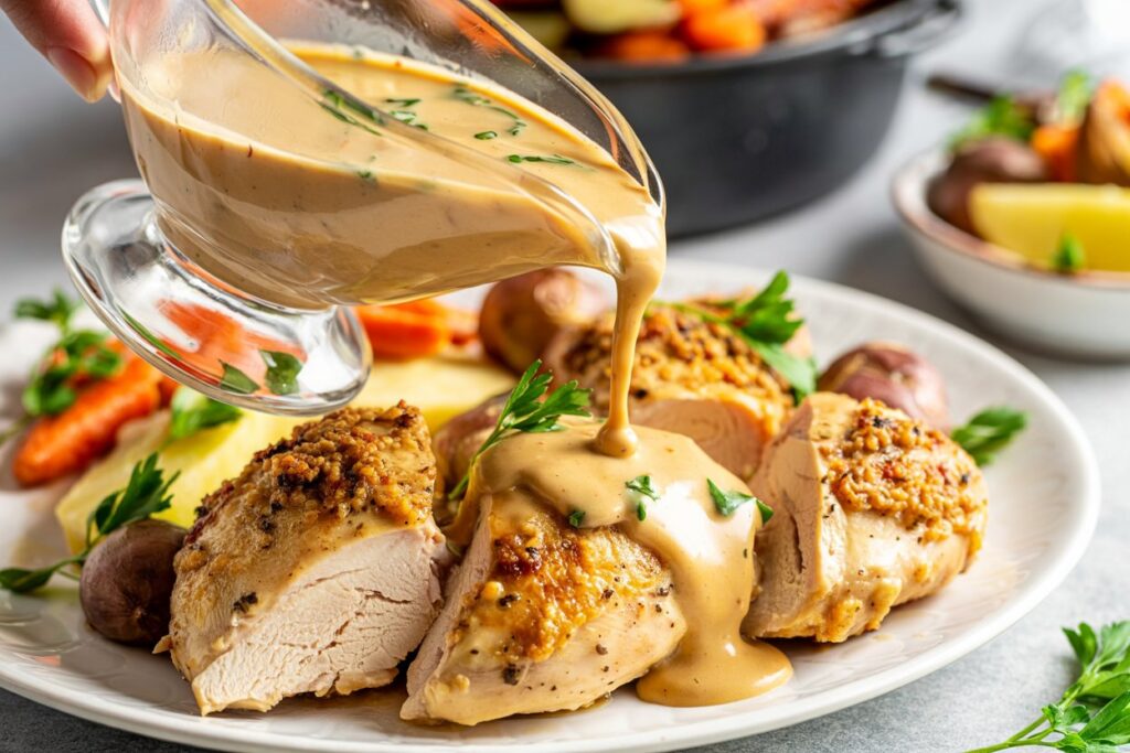 Cozy Easy Roast Chicken Dinner with Root Vegetables & Homemade Gravy